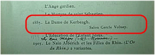 Luc-Olivier Merson, La Dame de Kerbeagh, cite dans le catalogue de 1921